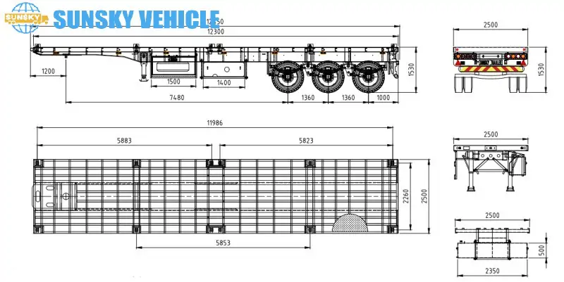 Tri-axle Flatbed Trailer draw