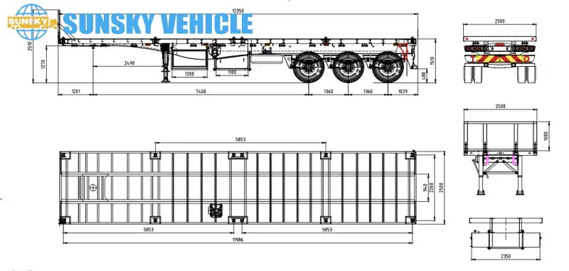 Henred Type Flatbed Trailer draw