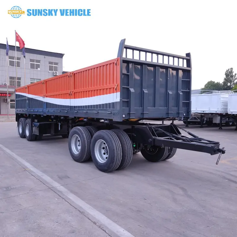 4-Axle Pulling Trailer with Side Board