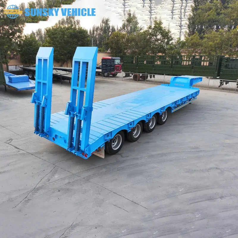 4-Axle Lowboy Trailer for Construction Equipment